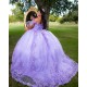 Sweetheart Neck Lilac Quinceanera Dress Wear Pageant Lace Appliques 2024 Ball Gown Princess Dresses Off Shoulder Sweet 15 Gowns