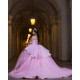 Sweetheart Neck Pink Quince Dress Sequin Pearl Sweet 15 Prom Party Dresses Off Shoulder Vestidos De 15 Anos