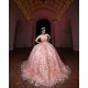 Sweetheart Neck Quince Dress Rsoe Gold Vestidos De 15 Anos Cape Sleeve Wear Pageant Girl Birthday Party Gown With 3D Flowers