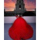 Sweetheart Neck Red Quince Dress Lace Appliques Sweet 15 Gowns Instagram Dresses Off Shoulder Vestidos De XV Anos