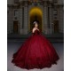 Sweetheart Neck Sweet 15 Gowns Burgundy Quinceanera Dress Sleeveless Wear Pageant Sequin 2024 Ball Gown Princess Dresses