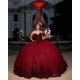 Sweetheart Neck Sweet 15 Gowns Burgundy Quinceanera Dress Sleeveless Wear Pageant Sequin 2024 Ball Gown Princess Dresses