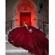 Sweetheart Neck Sweet 15 Gowns Burgundy Quinceanera Dress Sleeveless Wear Pageant Sequin 2024 Ball Gown Princess Dresses