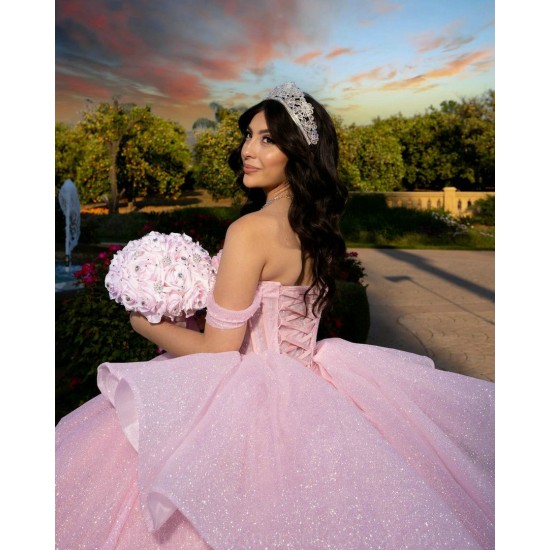 Sweetheart Neck Sweet 15 Gowns Pink Quinceanera Dress Off Shoulder Wear Pageant Sequin Pearl 2024 Ball Gown Princess Dresses