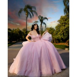 Sweetheart Neck Sweet 15 Gowns Pink Quinceanera Dress Off Shoulder Wear Pageant Sequin Pearl 2024 Ball Gown Princess Dresses