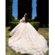 V Neck Champagne Quince Dress Off The Shoulder Women 2024 Ball Gown Crystal Vestidos De 15 Anos With 3D Flowers