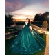 Off Shoulder Emerald Green Vestidos De 15 Anos Lace Appliques Quince Dress Sequin Sweetheart Neck Women 2024 Ball Gown