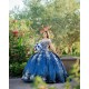 Off Shoulder Navy Blue Quince Dress Sequin Sweetheart Neck Vestidos De XV Anos Lace Appliques 15 Birthday Party Gowns