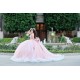 Off Shoulder Pink Quince Dress Lace Appliques Sweet 15 Gowns Sweetheart Neck Vestidos De 15 Anos