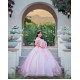 Off Shoulder Pink Quince Dress Sweetheart Neck Vestidos De XV Anos 3D Flowers 15 Birthday Party Gowns