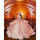 Off Shoulder Quince Dress Rose Gold Vestidos De 15 Anos Sweetheart Neck Birthday Party Dress With Bow