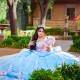 Off Shoulder Quince Dress Sky Blue Vestidos De 15 Anos V Neck Women 2024 Ball Gown With 3D Flowers