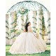 Off Shoulder Quinceanera Dress Gold Birthday Party Gown Lace Appliques Sweetheart Neck Vestidos De 15 Anos