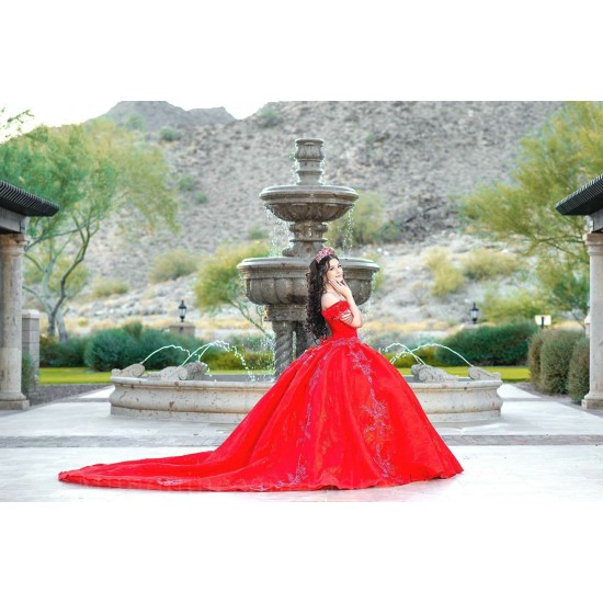 Off Shoulder Red Quince Dresses Sweetheart Neck 15 Birthday Party Gowns Lace Appliques Vestidos De XV Anos Ball Gown Princess Dress