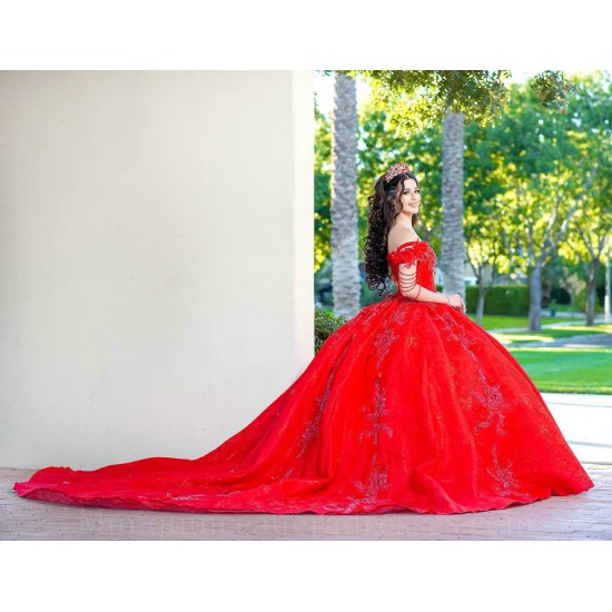 Off Shoulder Red Quince Dresses Sweetheart Neck 15 Birthday Party Gowns Lace Appliques Vestidos De XV Anos Ball Gown Princess Dress