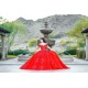 Off Shoulder Red Quince Dresses Sweetheart Neck 15 Birthday Party Gowns Lace Appliques Vestidos De XV Anos Ball Gown Princess Dress