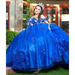 Off Shoulder Sweet 15 Gowns Blue Quince Dress Sweetheart Neck 15 Birthday Party Gowns Lace Appliques Vestidos De XV Anos With Bow