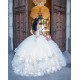 Off Shoulder Sweet 15 Gowns White Quince Dress Sweetheart Neck 15 Birthday Party Gowns Vestidos De XV Anos With 3D Flowers