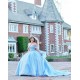 Pearl Sky Blue Quince Dress Off Shoulder Sweet 15 Gowns Sweetheart Neck Vestidos De 15 Anos