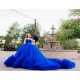 Ruffled Blue Quince Dress Strapless Vestidos De XV Anos Lace Appliques Sleeveless 15 Birthday Party Gowns