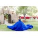 Ruffled Blue Quince Dress Strapless Vestidos De XV Anos Lace Appliques Sleeveless 15 Birthday Party Gowns