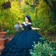 Ruffled Navy Blue Vestidos De 15 Anos Sweetheart Neck Birthday Party Dress Off Shoulder Quince Dress