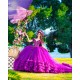 Ruffled Quince Dress Off Shoulder Purple Vestidos De 15 Anos Sweetheart Neck Long Sleeve Women 2024 Ball Gown