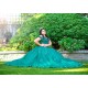 Sleeveless Ball Gown Princess Dress Green Quince Dresses Sweetheart Neck 15 Birthday Party Gowns Lace Appliques Vestidos De XV Anos