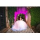 Spaghetti Strap Pink Quince Dresses Sleeveless 15 Birthday Party Gowns Lace Appliques Vestidos De XV Anos Girls Ball Gown Princess Dress