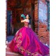 Strapless Quince Dress Burgundy Vestidos De 15 Anos Sweetheart Neck Birthday Party Dress With Flowers Embroidered