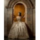 Birthday Party Robe Off Shoulder Gold Quince Dress Lace Appliques Sequin Sweetheart Neck Vestidos De 15 Anos