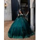 Detachable Emerald Green Quince Dress Lace Appliques Sequin Girls Sweet 16 Dresses Sweetheart Neck Vestidos De 15 Anos