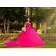 Fuchsia Quince Dress Sweetheart Neck Lace Appliques Girls Sweet 16 Dresses Off Shoulder Vestidos De 15 Anos With Bow