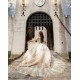 Long Sleeve Champagne Quince Dress Sequin Sweetheart Neck Vestidos De 15 Anos Lace Appliques Birthday Party Robe