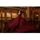 Off Shoulder Birthday Party Robe Burgundy Quince Dress Sequin Sweetheart Neck Vestidos De 15 Anos