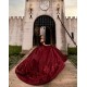 Off Shoulder Burgundy Quince Dress Sweetheart Neck Girls Sweet 16 Dresses Lace Appliques Vestidos De 15 Anos