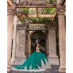 Off Shoulder Emerald Green Quince Dress Sweetheart Neck Sheer Bodice 2024 Ball Gown Lace Appliques Vestidos De 15 Anos