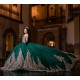 Off Shoulder Emerald Green Quince Dress Sweetheart Neck Sheer Bodice 2024 Ball Gown Lace Appliques Vestidos De 15 Anos