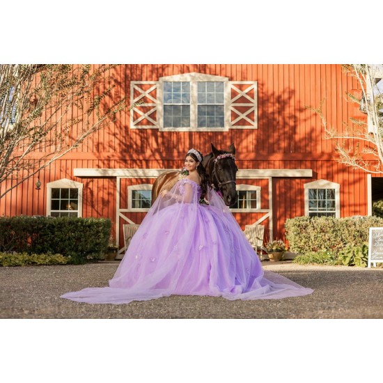 Off Shoulder Lilac Quince Dress Sequin Birthday Party Robe Sweetheart Neck  Vestidos De 15 Anos With 3D Flowers