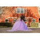 Off Shoulder Lilac Quince Dress Sequin Birthday Party Robe Sweetheart Neck  Vestidos De 15 Anos With 3D Flowers