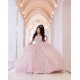 Off Shoulder Pink Quince Dress Sequin Sweetheart Neck 2024 Ball Gown Lace Appliques Vestidos De 15 Anos