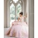 Off Shoulder Pink Quince Dress Sequin Sweetheart Neck Vestidos De 15 Anos Lace Appliques Birthday Party Robe