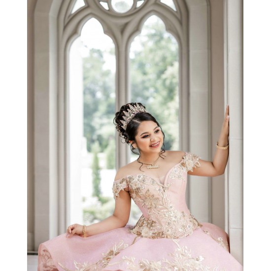 Off Shoulder Pink Quince Dress Sequin Sweetheart Neck Vestidos De 15 Anos Lace Appliques Birthday Party Robe