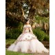 Off Shoulder Rose Gold Quince Dress Sweetheart Neck Vestidos De 15 Anos Lace Appliques Sweet 15 Gowns