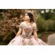 Off Shoulder Rose Gold Quince Dress Sweetheart Neck Vestidos De 15 Anos Lace Appliques Sweet 15 Gowns