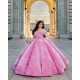 Pink Quince Dress Sweetheart Neck Girls Sweet 16 Dresses Lace Appliques Off Shoulder Vestidos De 15 Anos