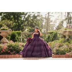 Ruffled Lilac Quince Dress Sweetheart Neck 2024 Ball Gown Sleeveless Vestidos De 15 Anos