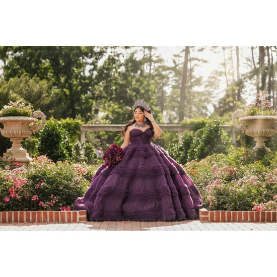 Ruffled Lilac Quince Dress Sweetheart Neck 2024 Ball Gown Sleeveless Vestidos De 15 Anos