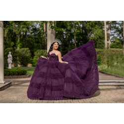 Ruffled Lilac Quince Dress Sweetheart Neck 2024 Ball Gown Sleeveless Vestidos De 15 Anos