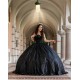 Sequin Black Quince Dress Sleeveless Vestidos De 15 Anos Sweetheart Neck Girls Birthday Party Gown